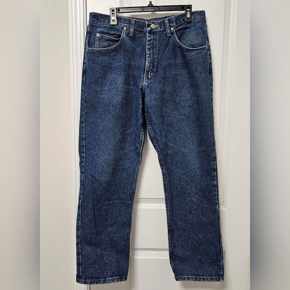 Wrangler Jeans Men’s 34X30 Blue Straight Leg Western Denim Mid-Rise GUC - Picture 1 of 9